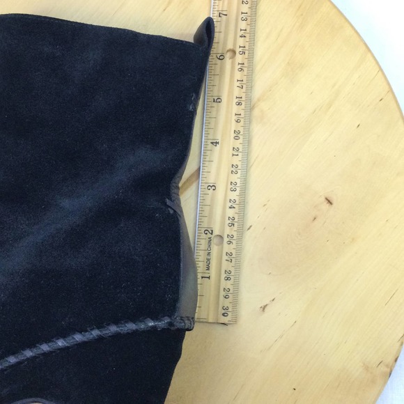 Linea Paolo Women's Suede Square Toe Chunky Heel Black Mid-Calf Pull On Boot 7 - Picture 14 of 16